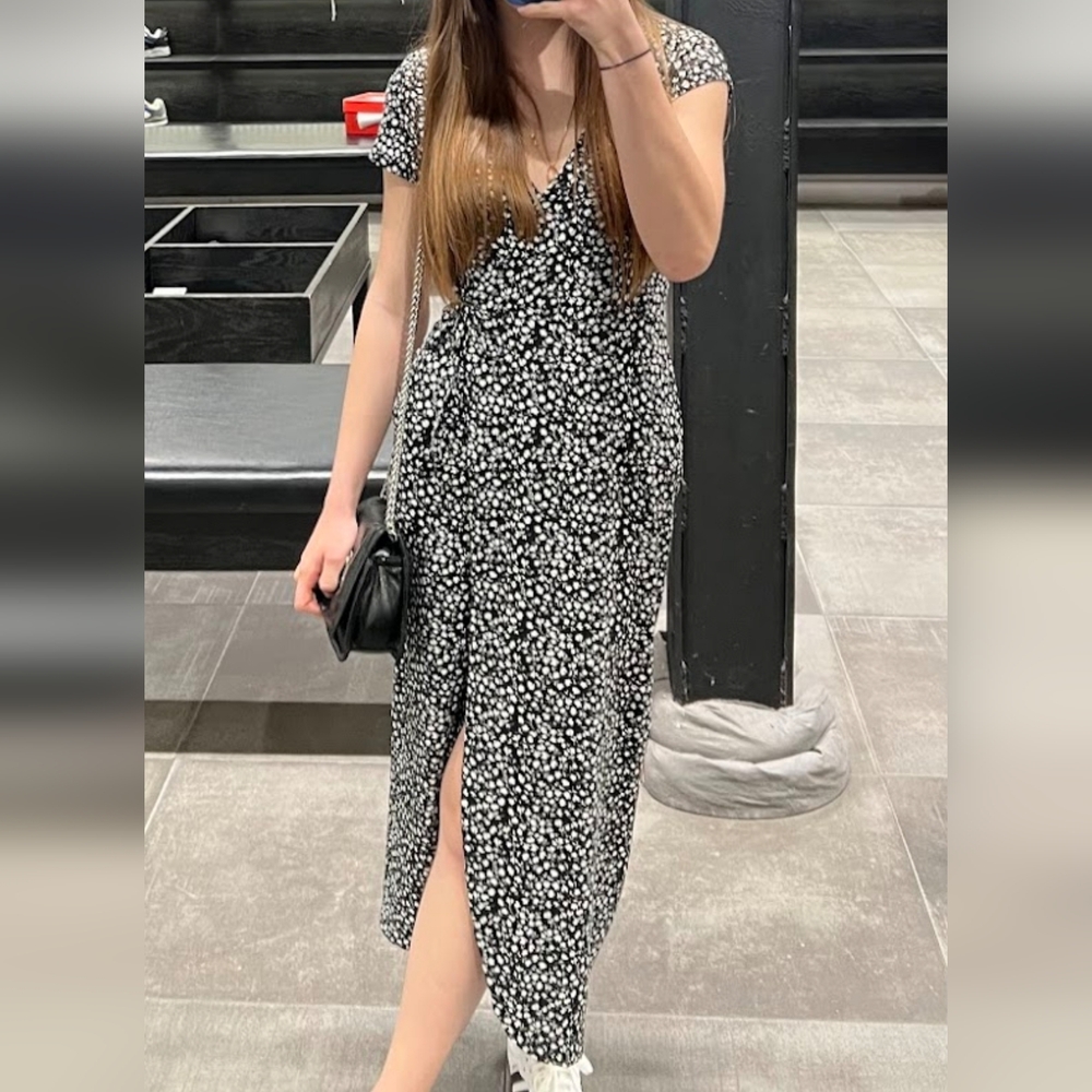 Black and White Floral Dress